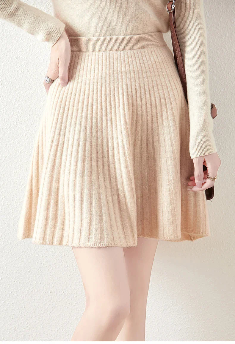 Merino Wool A-Line Skirt - Comfortable Everyday Wear for Women - Stylish and Versatile Design