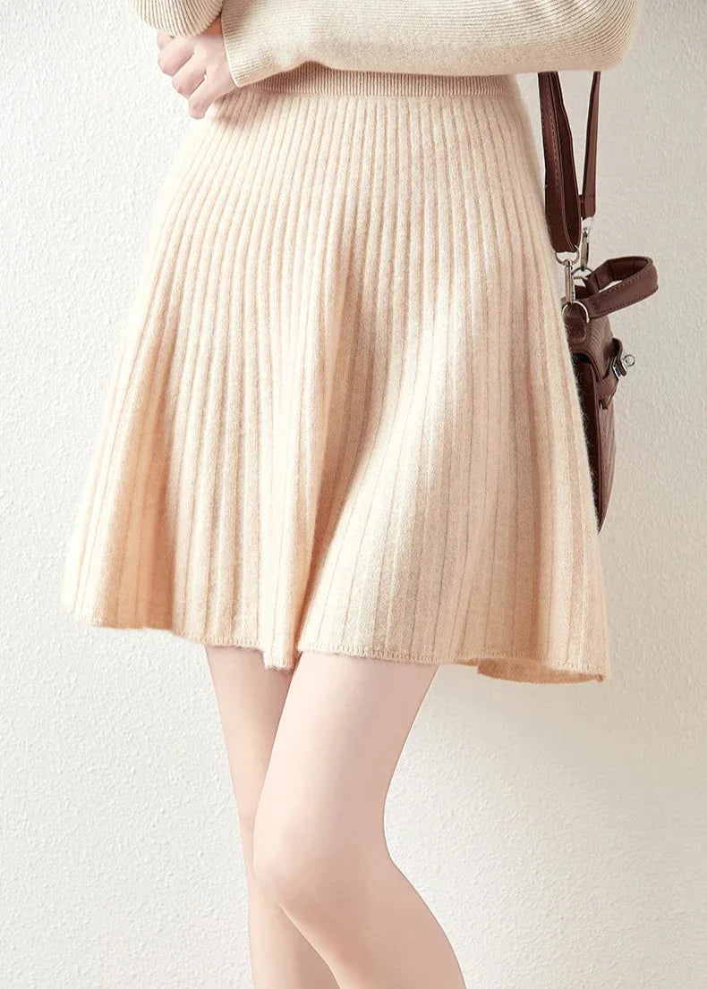 Merino Wool A-Line Skirt - Comfortable Everyday Wear for Women - Stylish and Versatile Design