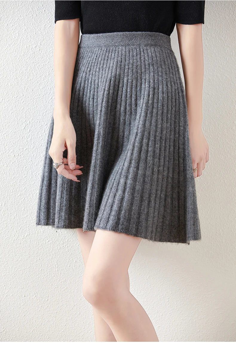 Merino Wool A-Line Skirt - Comfortable Everyday Wear for Women - Stylish and Versatile Design