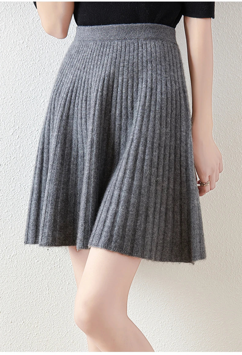Merino Wool A-Line Skirt - Comfortable Everyday Wear for Women - Stylish and Versatile Design