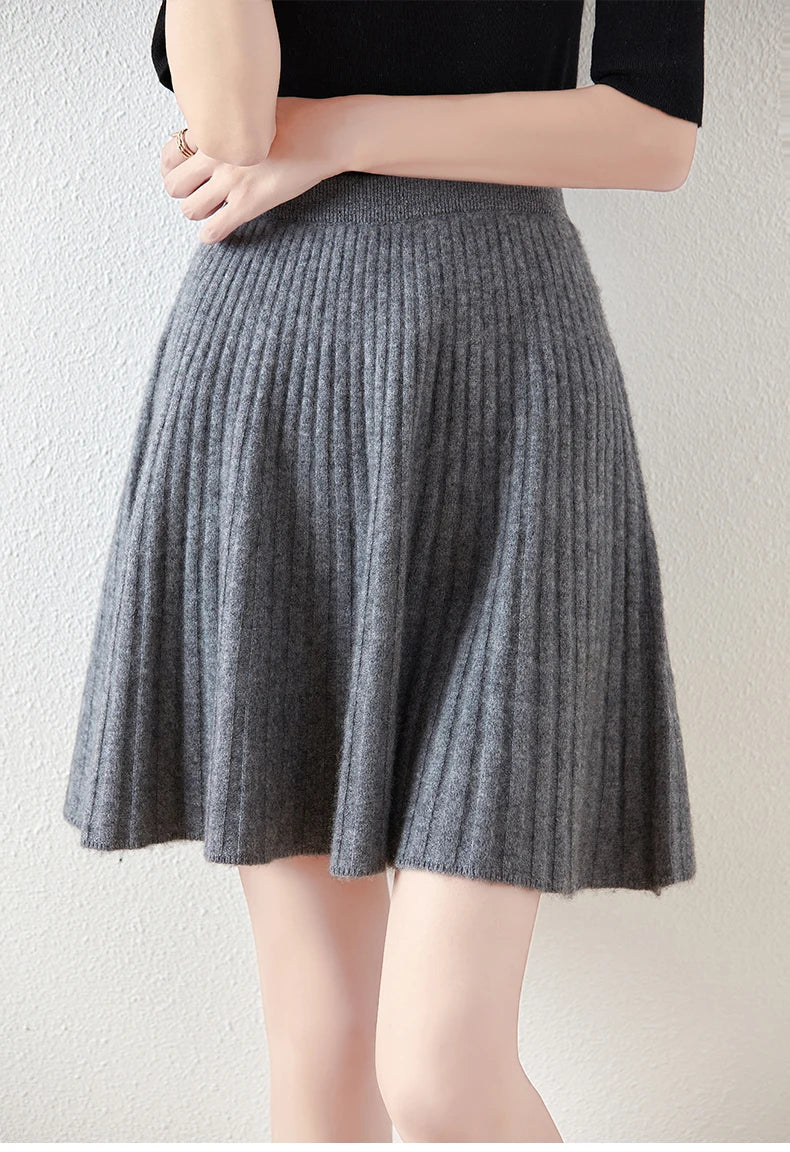 Merino Wool A-Line Skirt - Comfortable Everyday Wear for Women - Stylish and Versatile Design