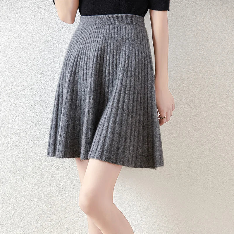 Merino Wool A-Line Skirt - Comfortable Everyday Wear for Women - Stylish and Versatile Design
