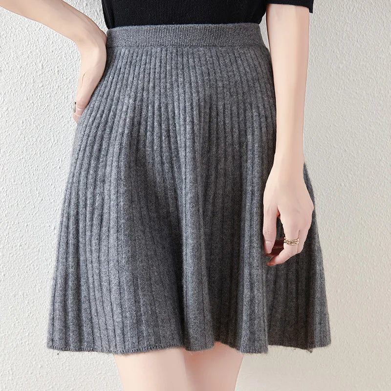 Merino Wool A-Line Skirt - Comfortable Everyday Wear for Women - Stylish and Versatile Design