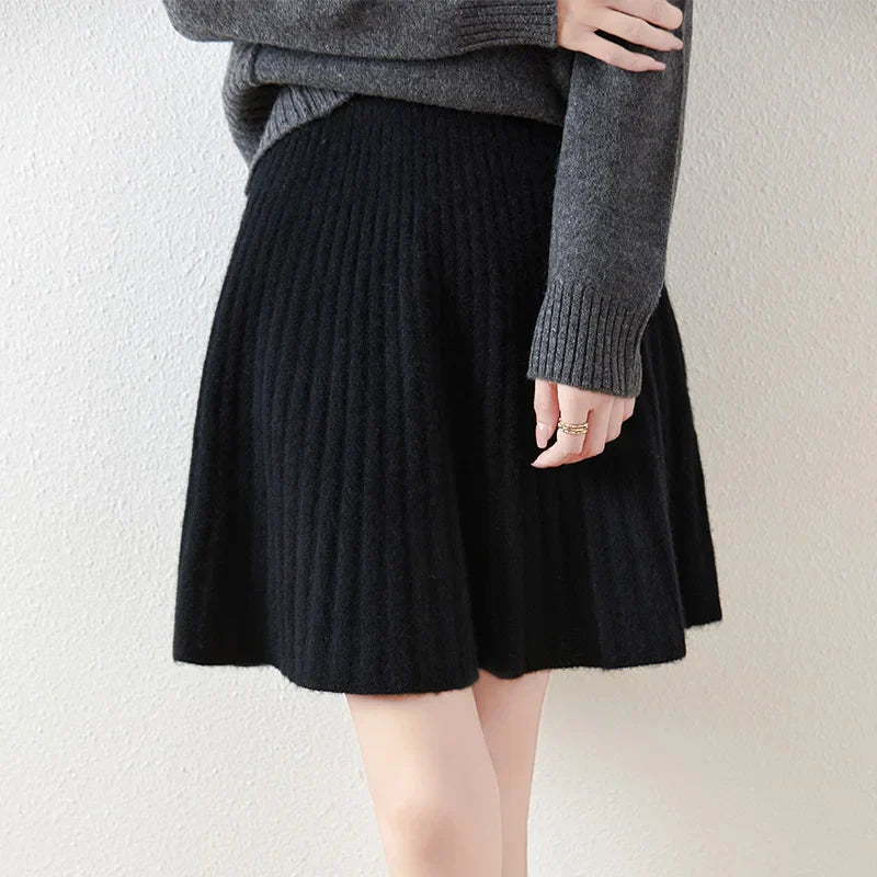 Merino Wool A-Line Skirt - Comfortable Everyday Wear for Women - Stylish and Versatile Design