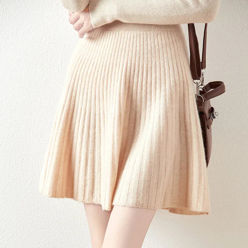 Merino Wool A-Line Skirt - Comfortable Everyday Wear for Women - Stylish and Versatile Design