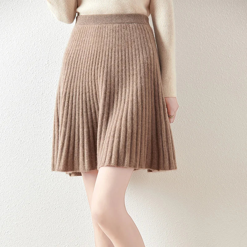 Merino Wool A-Line Skirt - Comfortable Everyday Wear for Women - Stylish and Versatile Design