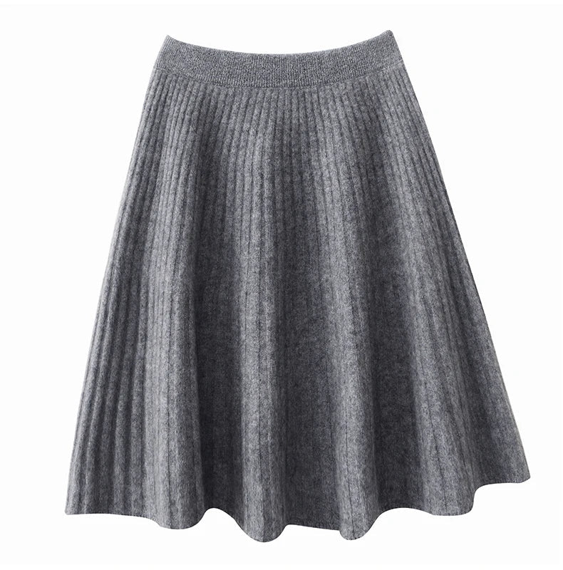 Merino Wool A-Line Skirt - Comfortable Everyday Wear for Women - Stylish and Versatile Design