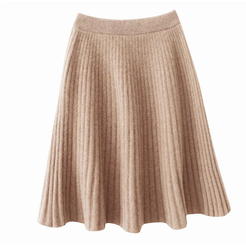 Merino Wool A-Line Skirt - Comfortable Everyday Wear for Women - Stylish and Versatile Design