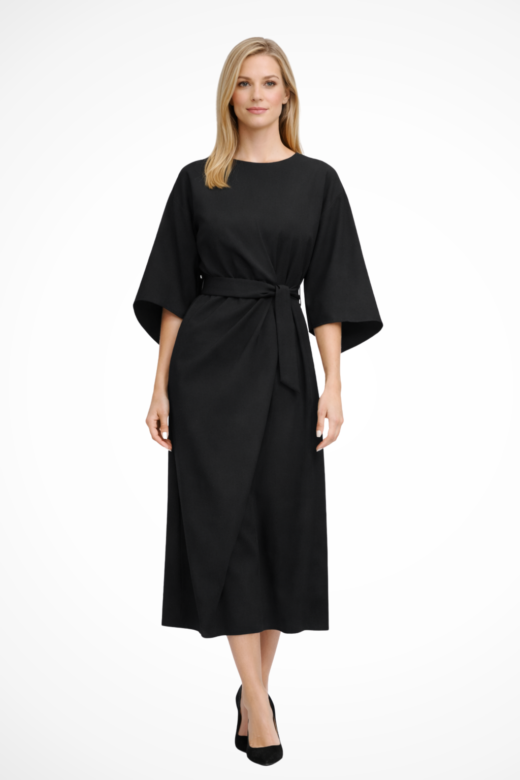Midi Dress with Lantern Sleeves | Comfortable Fabric | Casual Wear
