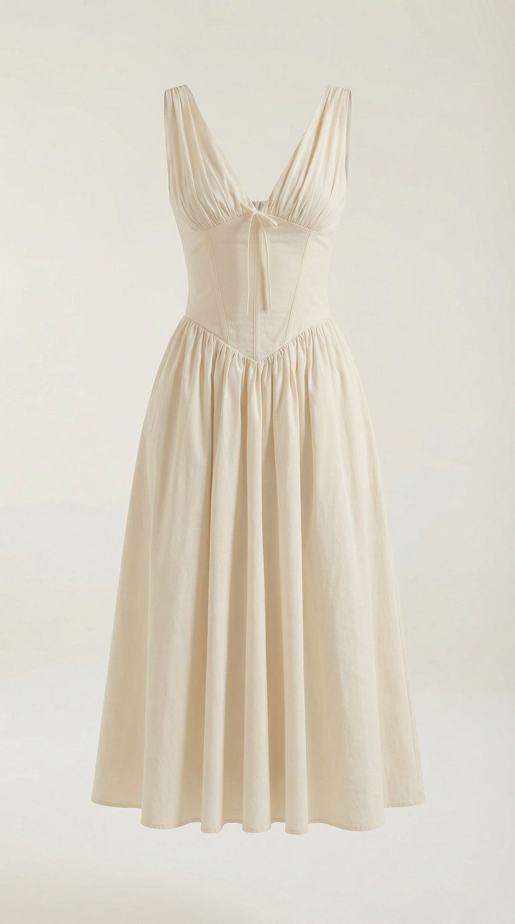 Midi Plunge Dress in Soft Fabric - Elegant Casual Wear for Parties and Events