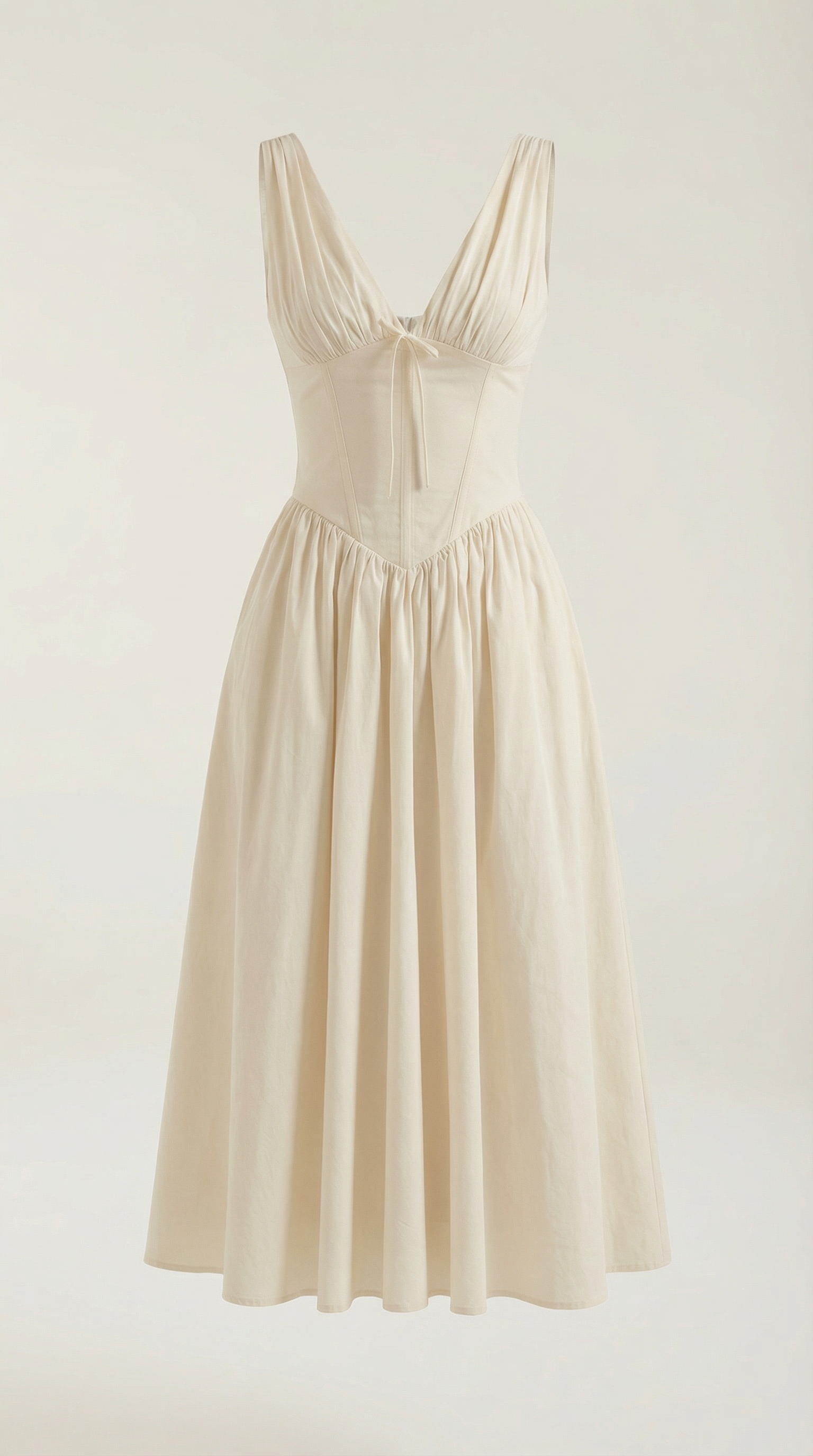 Midi Plunge Dress in Soft Fabric - Elegant Casual Wear for Parties and Events