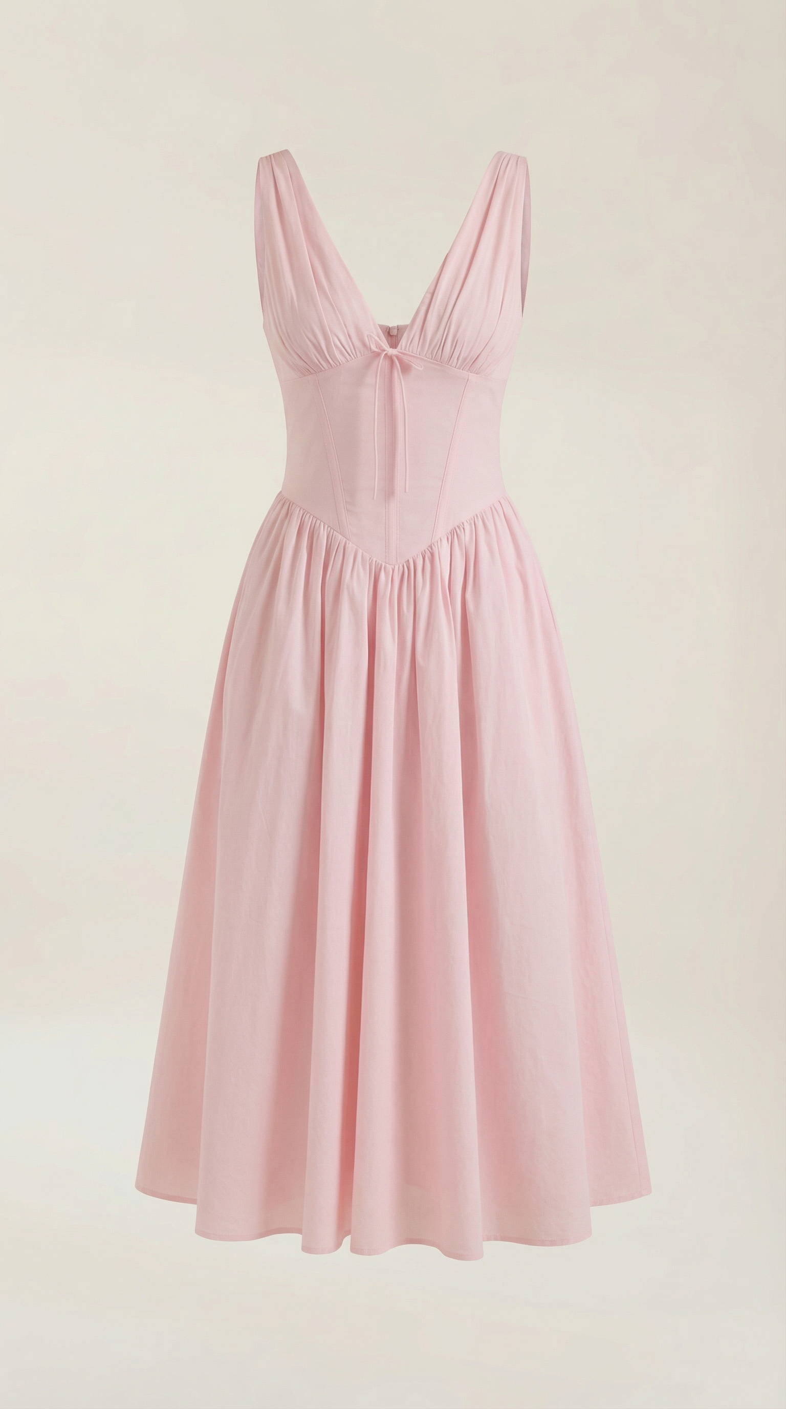 Midi Plunge Dress in Soft Fabric - Elegant Casual Wear for Parties and Events