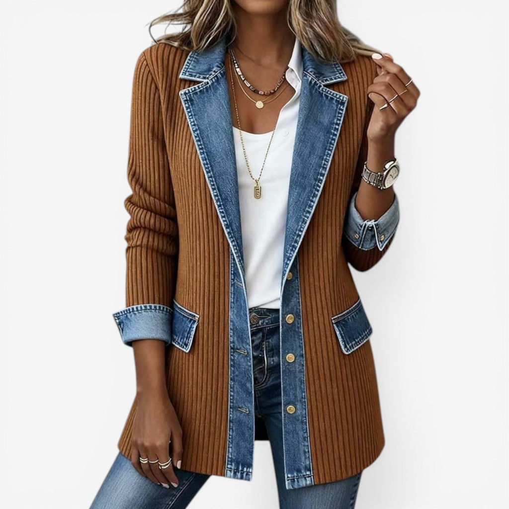 Women's Elegant Layered Collar Button Jacket – Casual, Office