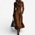 Suede Trench Coat – Casual, Office