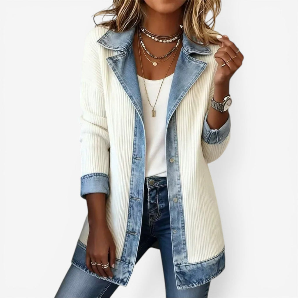 Women's Elegant Layered Collar Button Jacket – Casual, Office