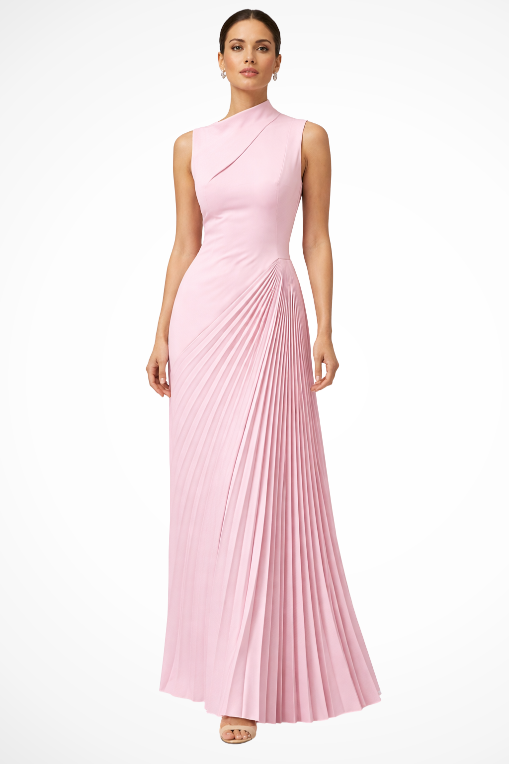 One Shoulder Pleated Maxi Dress for Women | Wedding Guest & Race Day Attire