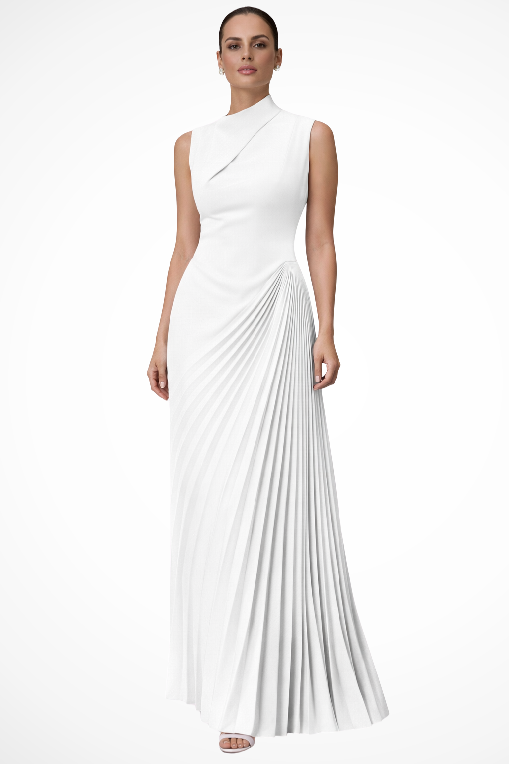 One Shoulder Pleated Maxi Dress for Women | Wedding Guest & Race Day Attire