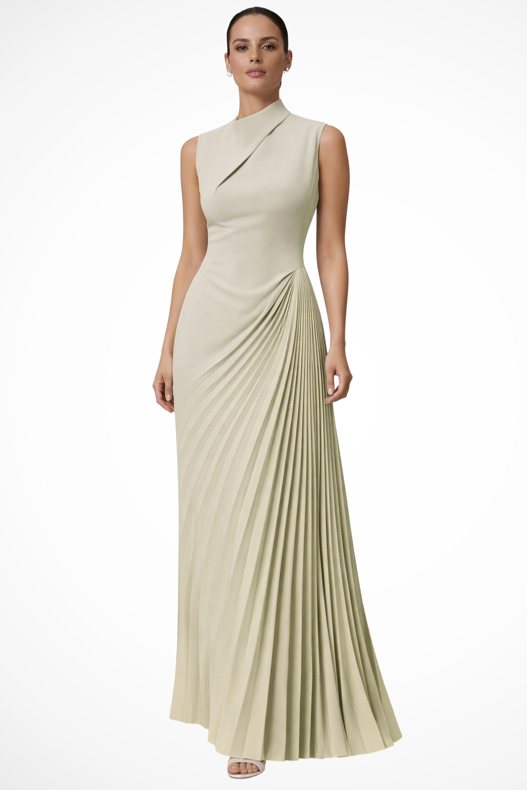 One Shoulder Pleated Maxi Dress for Women | Wedding Guest & Race Day Attire
