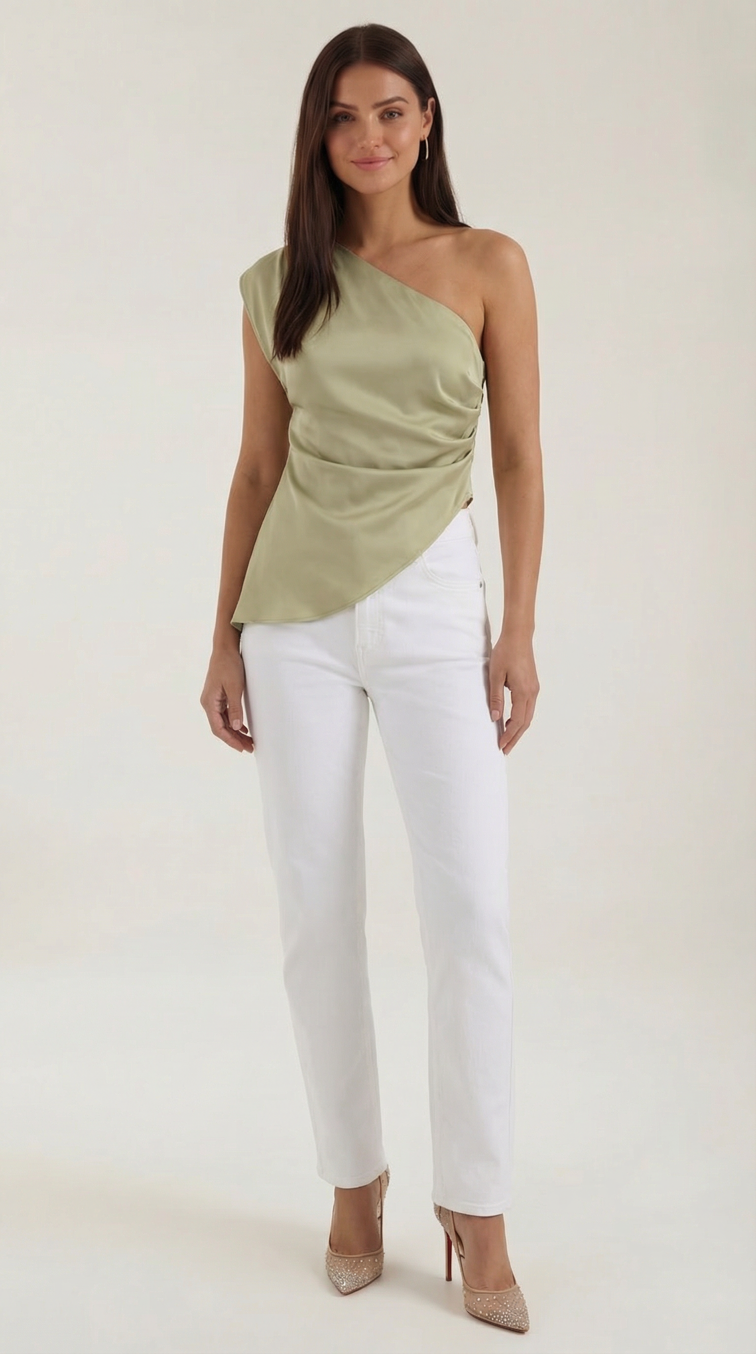 One-Shoulder Sleeveless Top - Lightweight Fabric - Casual Chic Blouse for Women - Available in Multiple Colors