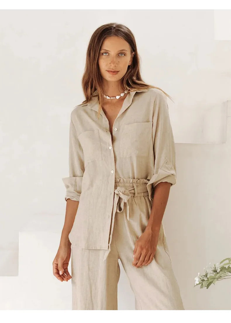 Oversized Linen Shirt with Pockets for Casual Wear and Everyday Comfort