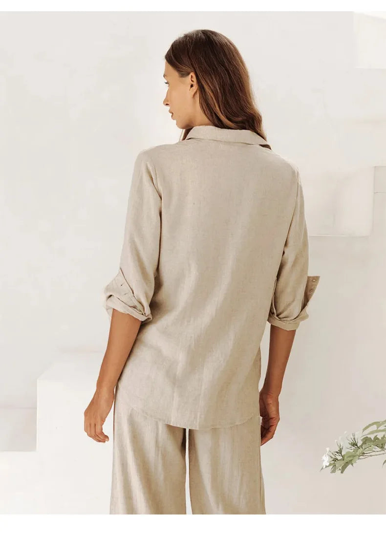 Oversized Linen Shirt with Pockets for Casual Wear and Everyday Comfort