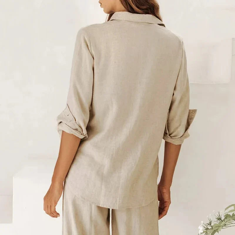 Oversized Linen Shirt with Pockets for Casual Wear and Everyday Comfort