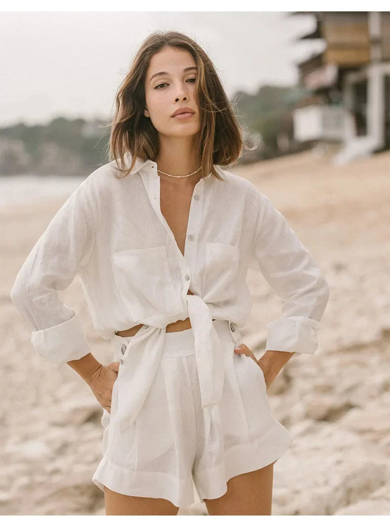 Oversized Linen Shirt with Pockets for Casual Wear and Everyday Comfort