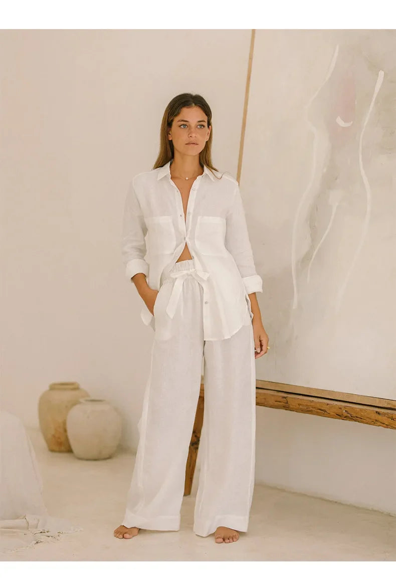 Oversized Linen Shirt with Pockets for Casual Wear and Everyday Comfort