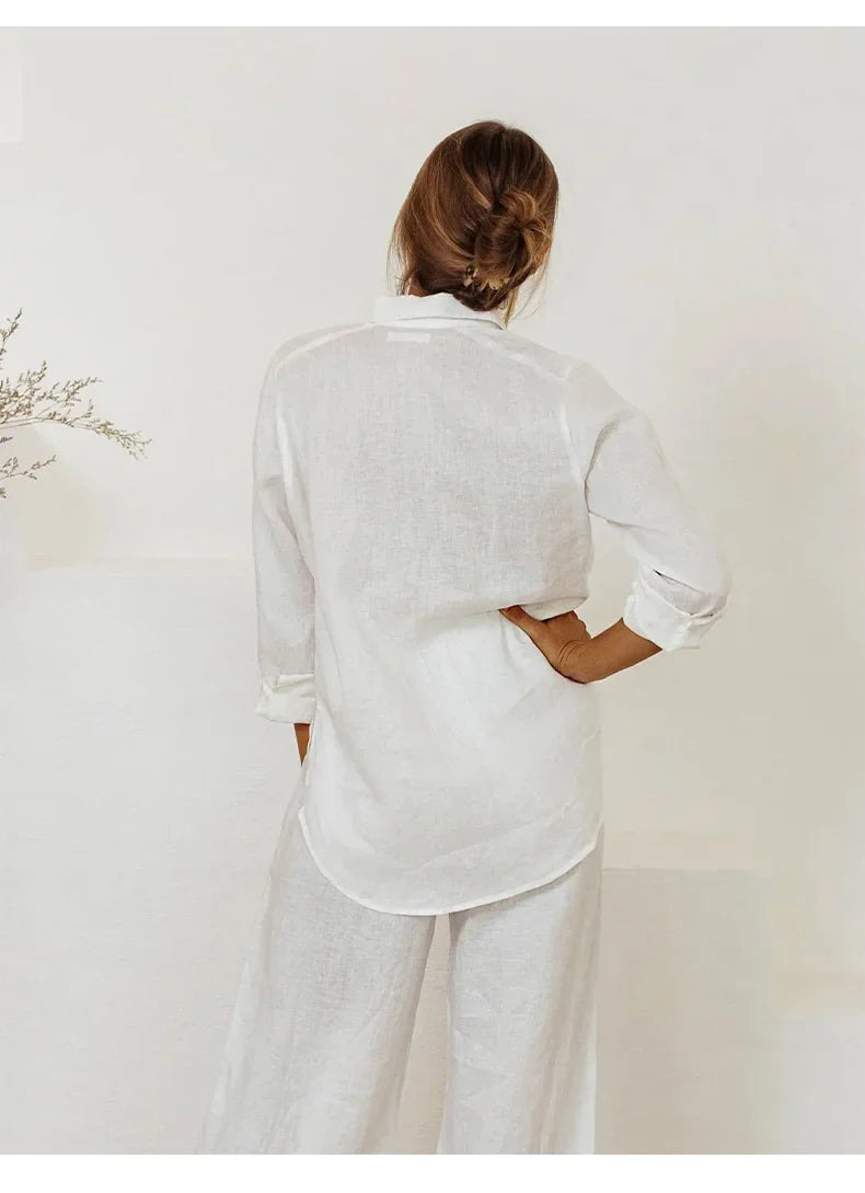 Oversized Linen Shirt with Pockets for Casual Wear and Everyday Comfort
