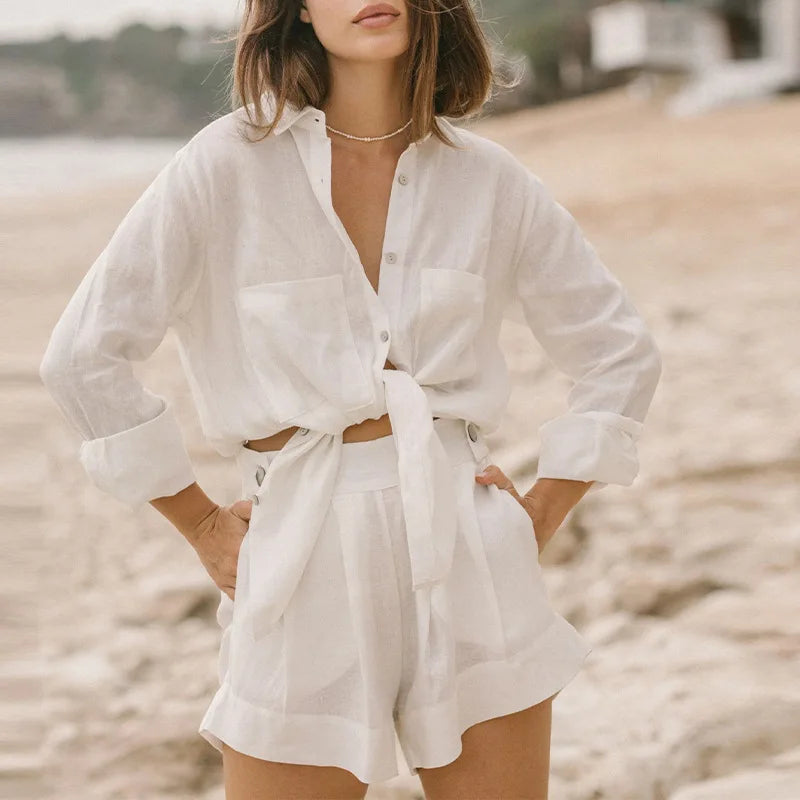 Oversized Linen Shirt with Pockets for Casual Wear and Everyday Comfort
