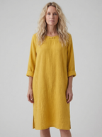 Oversized Maxi Dress in Cotton Linen with Long Sleeves for Casual Wear