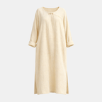 Oversized Maxi Dress in Cotton Linen with Long Sleeves for Casual Wear