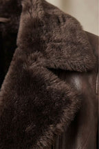 Women's Leather Jacket with Shearling Lining – Casual Wear, Stylish Outfits