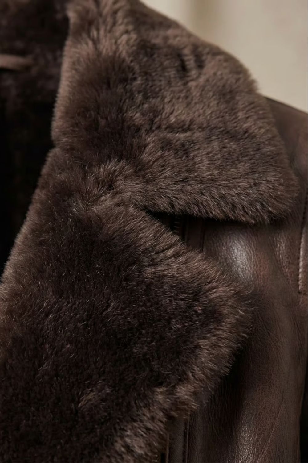 Women's Leather Jacket with Shearling Lining – Casual Wear, Stylish Outfits