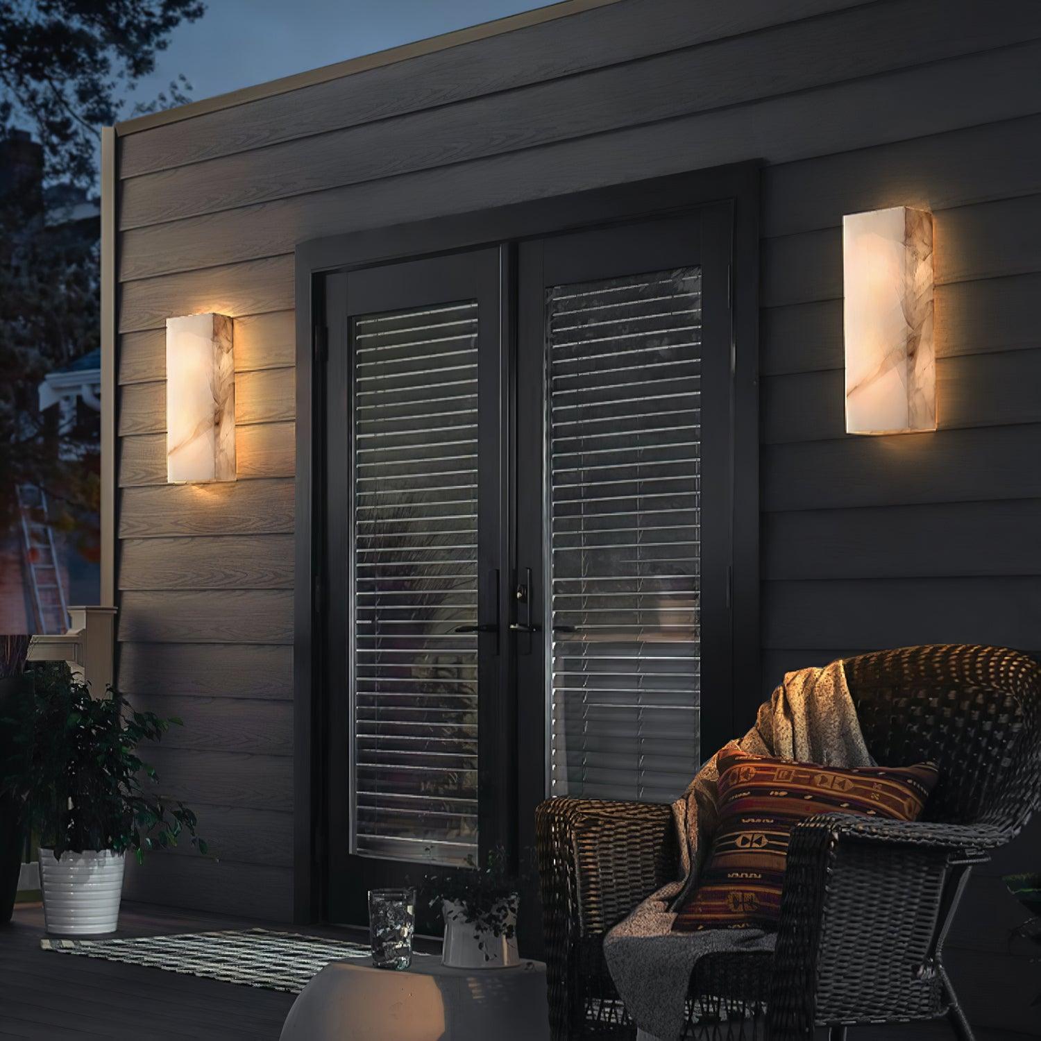 Alabaster Rectangular Wall Sconce - Modern Design for Ambient Lighting in Living Room or Hallway