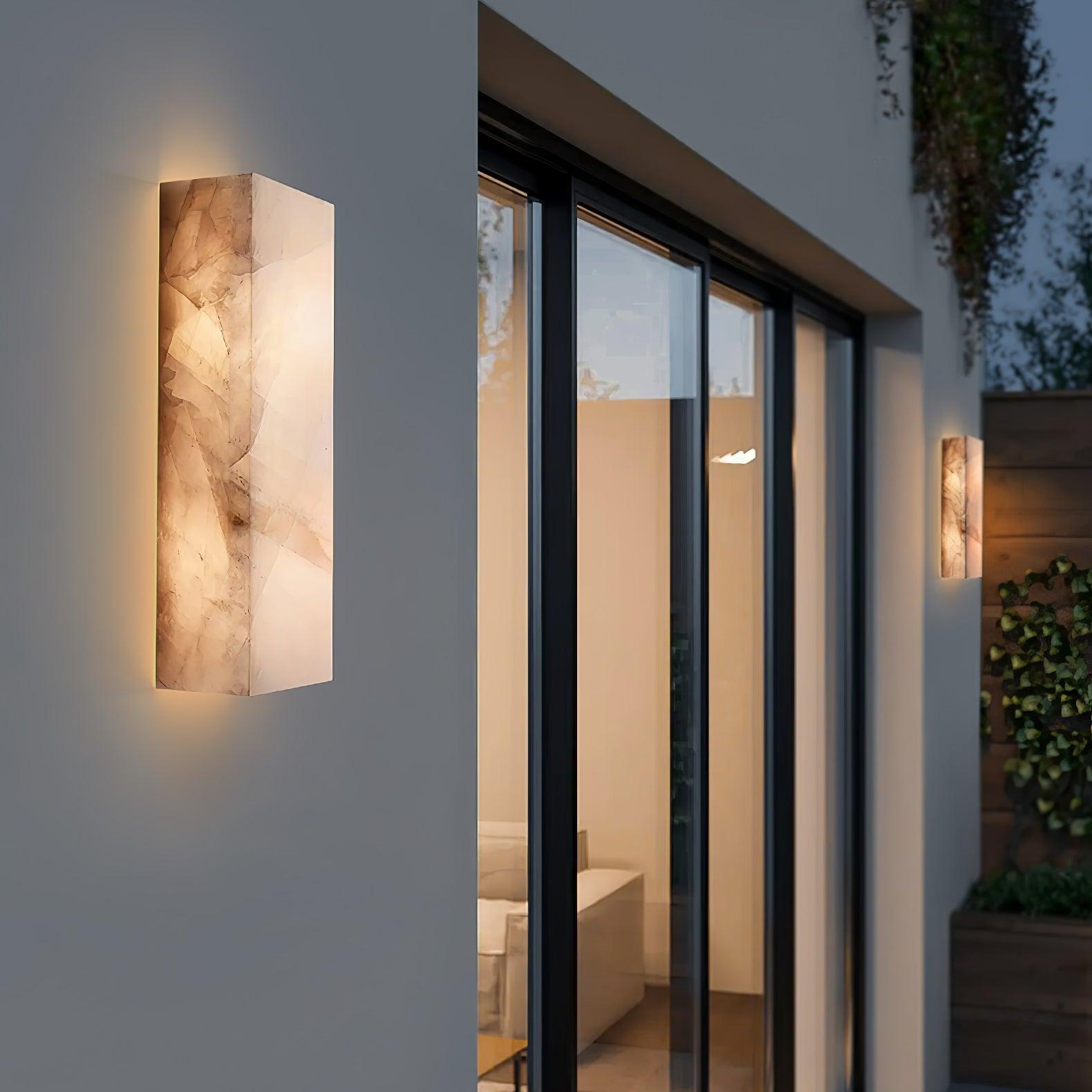 Alabaster Rectangular Wall Sconce - Modern Design for Ambient Lighting in Living Room or Hallway