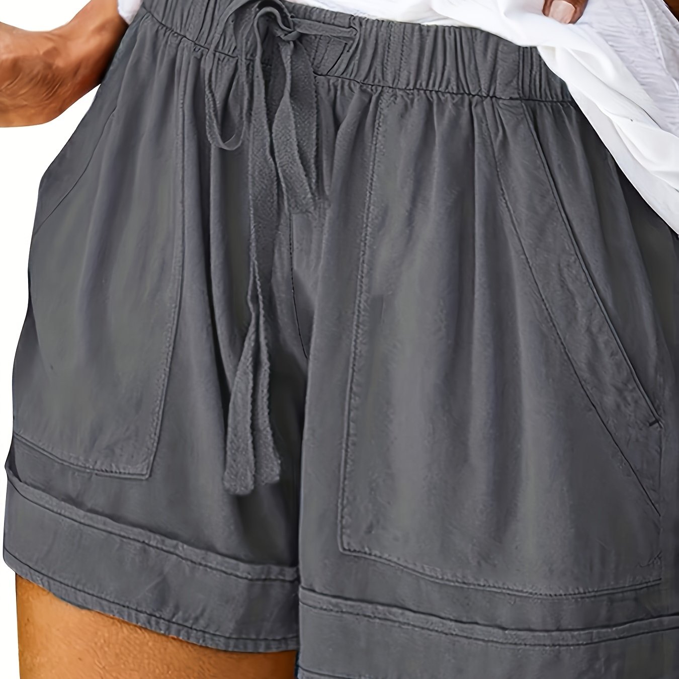 Relaxed Drawstring Shorts for Women - Lightweight Cotton Casual Summer Wear
