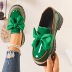 Retro Bowknot Thick-Soled Women's Shoes - Stylish and Comfortable Footwear for Casual Wear