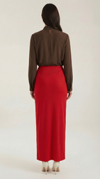 Ruched Midi Skirt in Soft Fabric - Elegant Casual Wear for Women - Versatile Everyday Style