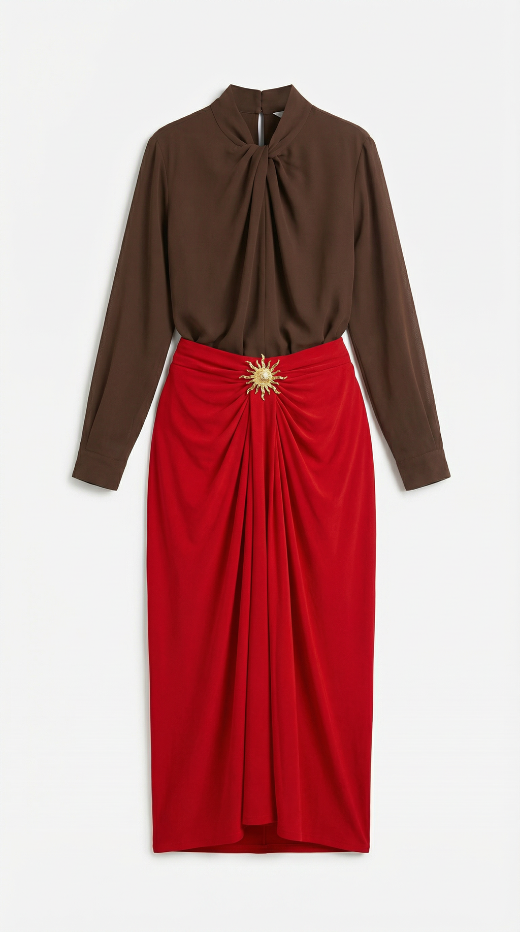 Ruched Midi Skirt in Soft Fabric - Elegant Casual Wear for Women - Versatile Everyday Style