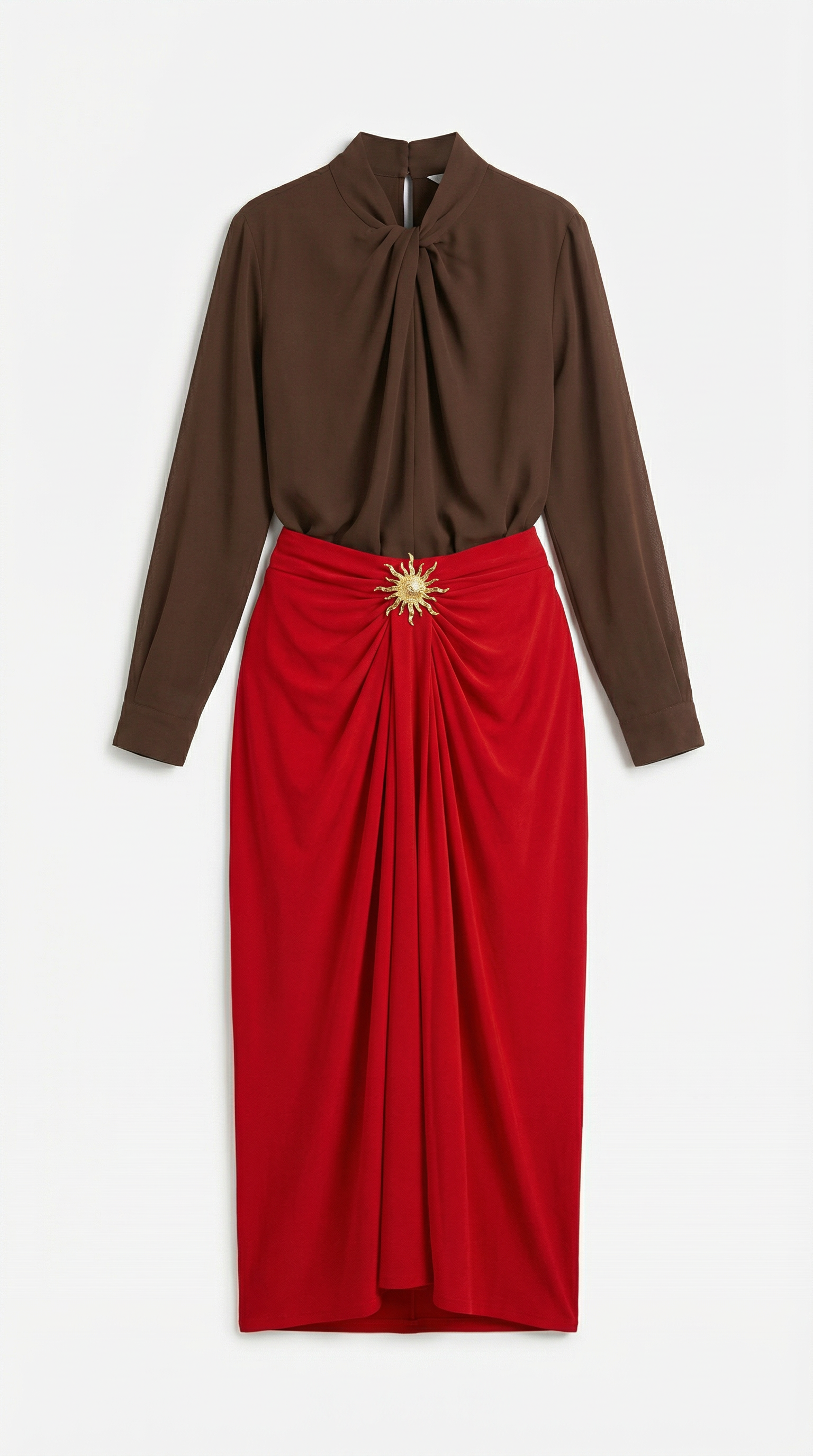 Ruched Midi Skirt in Soft Fabric - Elegant Casual Wear for Women - Versatile Everyday Style