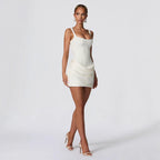 Ruched Corset Mini Dress - Elegant Evening Wear for Parties and Events