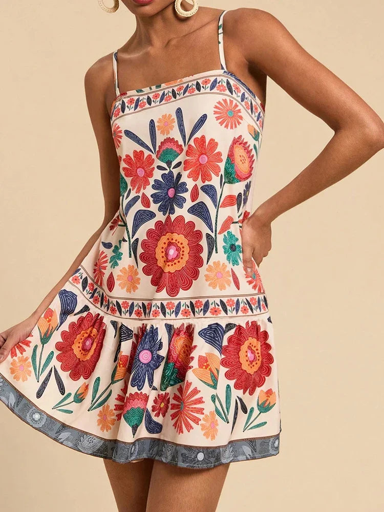 Floral Print Maxi Dress in Lightweight Fabric for Casual Wear