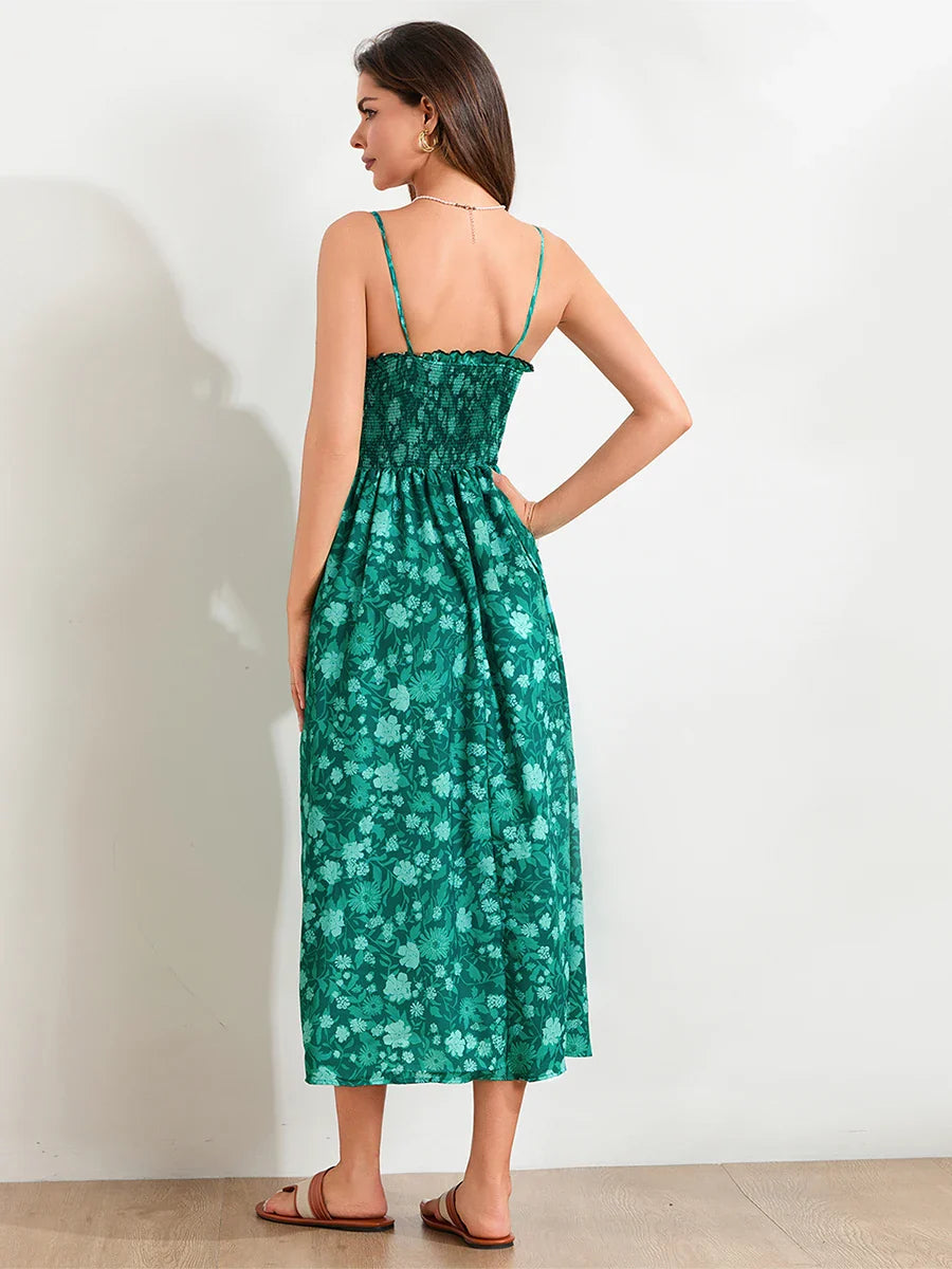 Floral Maxi Dress - Lightweight Fabric - Bohemian Style - Summer Wear