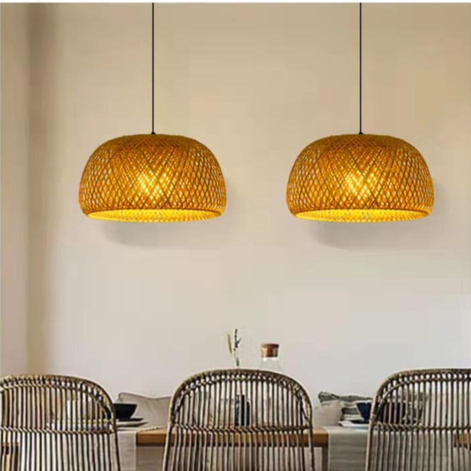 Bamboo Pendant Light Fixture - Eco-Friendly Design for Home Decor - Modern Hanging Lamp for Living Room or Bedroom