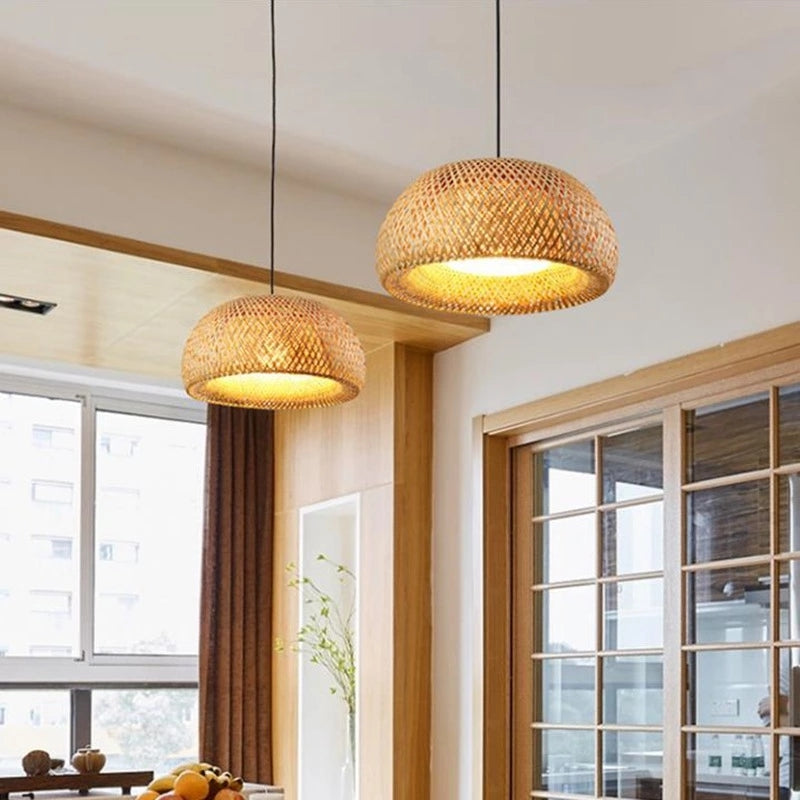 Bamboo Pendant Light Fixture - Eco-Friendly Design for Home Decor - Modern Hanging Lamp for Living Room or Bedroom