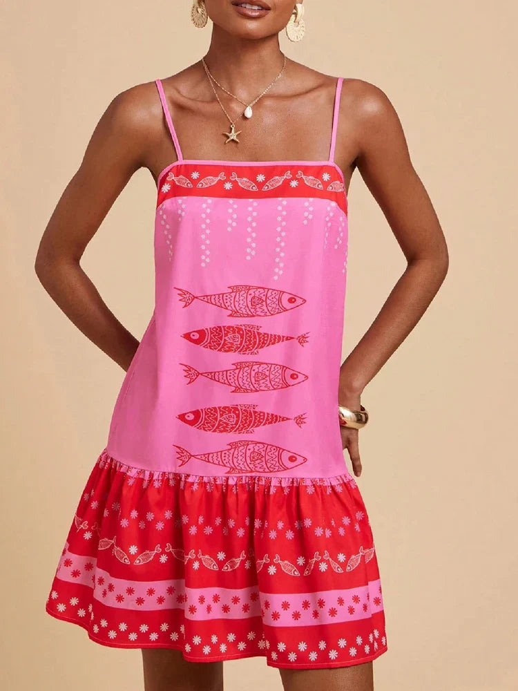 Floral Print Maxi Dress in Lightweight Fabric for Casual Wear