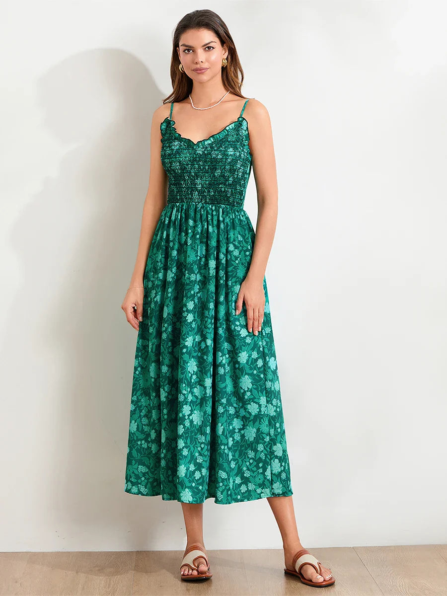 Floral Maxi Dress - Lightweight Fabric - Bohemian Style - Summer Wear