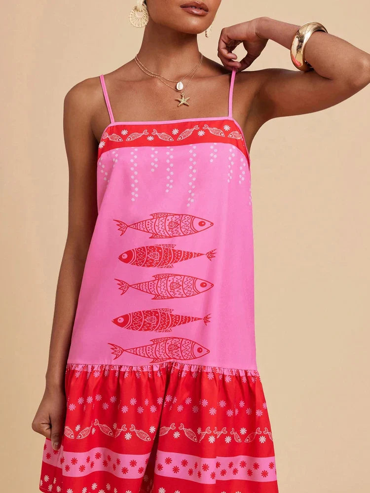 Floral Print Maxi Dress in Lightweight Fabric for Casual Wear
