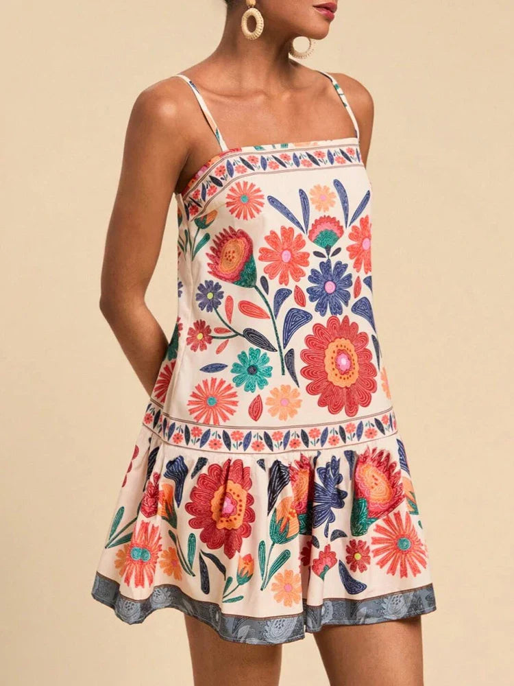 Floral Print Maxi Dress in Lightweight Fabric for Casual Wear